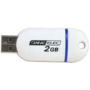  Dane Elec zMate 2GB USB 2.0 Flash Drive (White)