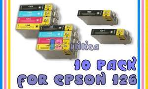 10 PACK 126 ink for Epson WorkForce 545 645 840 845 60 High Capacity 