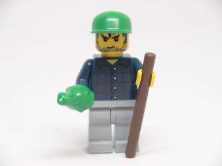 LEGO MINIFIG HIKER W PLAID SHIRT WALKING STICK & FROG  