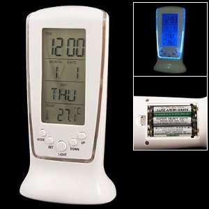  Thermometer Timer Alarm Blue LED Light Music Desk Clock 