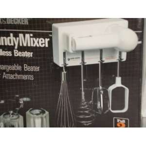 Handy Cordless Beater Mixer Set, Counter or Wall Mount, 4 Attachments 