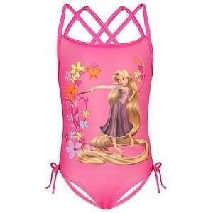  Disney Princess Rapunzel Girls 1 Piece Swimsuit bathing 