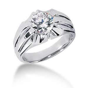  1.50 Ct Men Diamond Ring Wedding Band Round Cut Prong 14k 