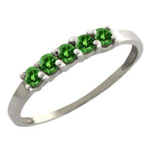  0.25 Ct Round Green Diamond 18k White Gold Ring Jewelry