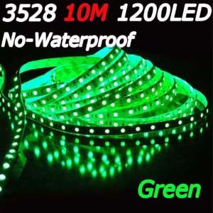 Pinkcoo 10M NO Waterproof Green 3528 SMD LED Flexible Light Strip 1200 