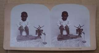 CHILD, SCALE, POTTY, BLACK AMERICANA STEREOVIEW PHOTO  