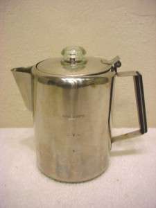 VINTAGE 9 CUP STOVETOP COFFEE POT MAKER STAINLESS STEEL  