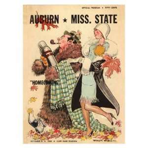  Auburn vs. Mississippi, 1949 Sports Giclee Poster Print 
