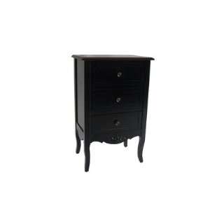  Three Drawer Wooden Chest in Brown and Black Furniture 