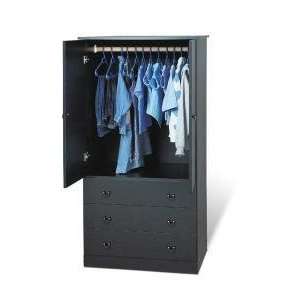  Prepac Black Three Drawer Wardrobe