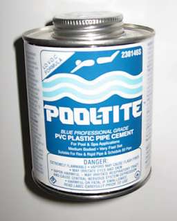 Pool Spa Pond PVC Plastic Pipe Cement Plumbing Glue 1pt  