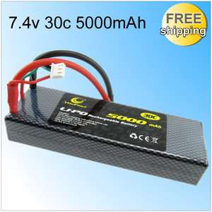 5000mAh 7.4V 7.4 30C RC Car Lipo Battery Akku Hard Case  