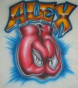 Airbrush Boxing Gloves With Personalized Name T shirt  