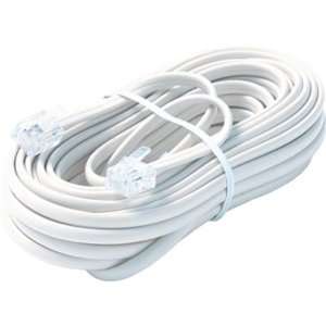  50 White 6 Conductor Telephone Line Cord Premium Retail 