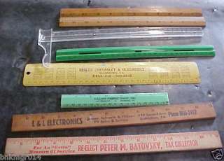 Lot of (8) Rulers ADVERTISING & PLAIN • WOOD & PLASTIC  