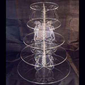  Five Tier Round Acrylic Swan Wedding & Party Cake Stand 