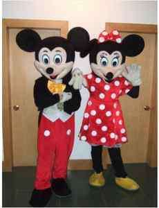 Both Mickey and Minnie Mouse 2 Mascot Costume Adult Fancy Dress  