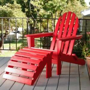   Plastic Classic Adirondack Chair & Ottoman   2pc Set Teak, Teak