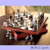 New African Safari Animal Wooden Board Chess Set Game  