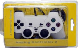 WHITE Dual Analog Controller NEW for Playstation 2 PS2  