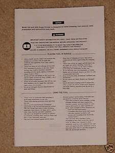 Ingersoll Rand 344 Angle Grinder Owners & Part Manual  