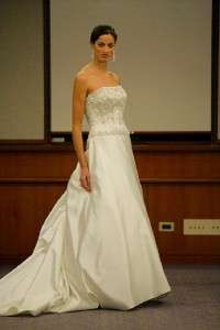 Anne Barge 427 Silk Satin Beadwork Ballgown Couture Bridal Wedding 