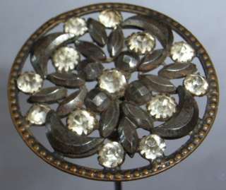 Antique Edwardian Hat Pins Collection x 5 + Box Silver Cut Steel Paste 