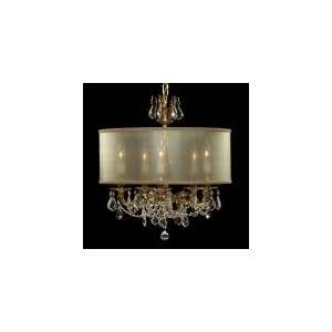   Chandelier in Antique White Glossy with Clear Precision Teardrop