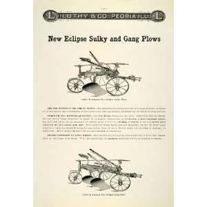  1912 Ad Antique Fuller Johnson New Eclipse Sulky Gang Plow 