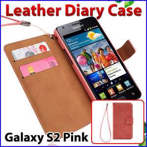   I9100 Protective Cell Phone Leather Diary Type Case Cover Pink  