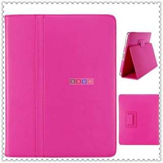 Apple iPad 1 hot Pink Leather Skin Case Cover Pouch PC  
