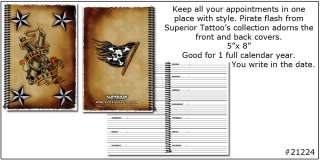 Tattoo Flash Appointment Book Pirate Life Canon Flag  