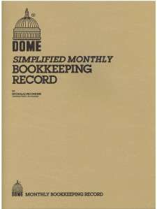 Dome Monthly Bookkeeping Record Book   612   8 1/2 x 11   TAN Cover 