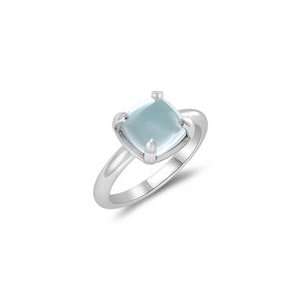  2.13 Cts Aquamarine Solitaire Ring in 14K White Gold 4.5 