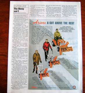 1968 Ariens Snow Thrower Ad Manorway & Sno Thro  