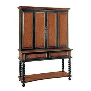  TV Armoires with Storage Drawers in Cherry Brown Finish 