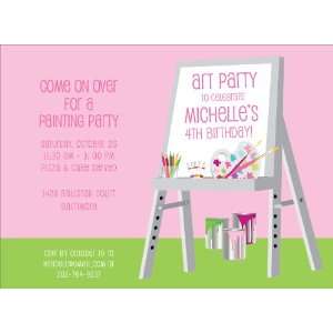 Art Easel Pink Invitations