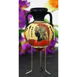  Athena Rhyton Greek Vase With 2 Handles   P 10S4 L 
