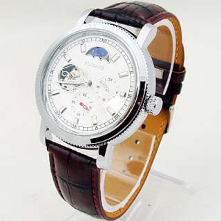 MOONPHASE DAY/NIGHT MENS AUTOMATIC MECHANICAL WHITE 5 HANDS LIGHT 12 