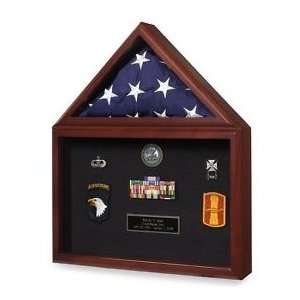   Medal  display case, Army flag and medal display case