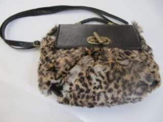  Leopard Handbag with Faux Fur Clothing