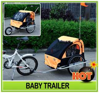 Aosom 2IN1 DOUBLE BABY BIKE BICYCLE TRAILER/STROLLER RED KIDS  