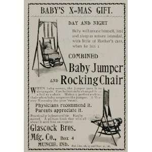  1899 Ad Baby Jumper Rocking Chair Glascock Bros. Muncie 