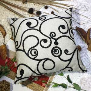 Black Swirl] Large Decorative Pillow  