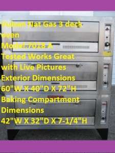 VULCAN 7018A 3 Deck Oven Nat Gas Pizza Bakery Tested Live pictures 