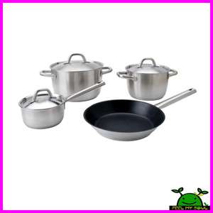 Ikea Kitchen Cookware 7PC Set Stainless Steel Pot Sauce Frying Pan New 