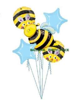 BUMBLE BEE BIRTHDAY PARTY baby shower balloons blue new  