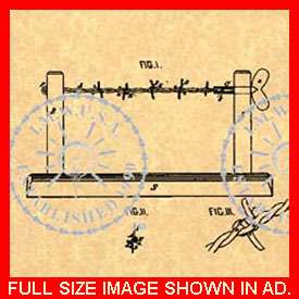 US Patent BARBED WIRE FENCE Joseph Glidden #008.5  