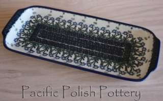 Polish Pottery Stoneware Appetizer Tray long CA platter  