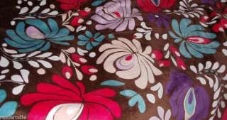 Peri Bath Towel(s) ~    Lg Floral Pattern on Brown Bkg 